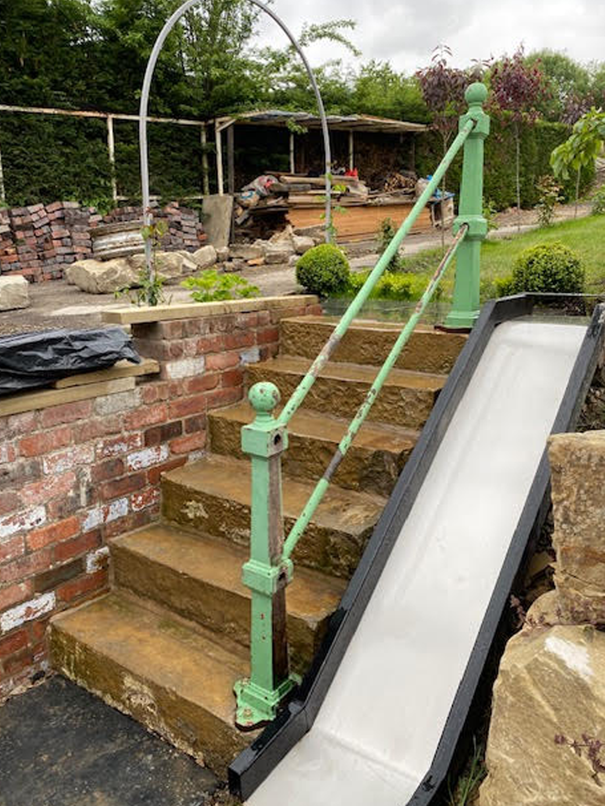 garden slide and steps