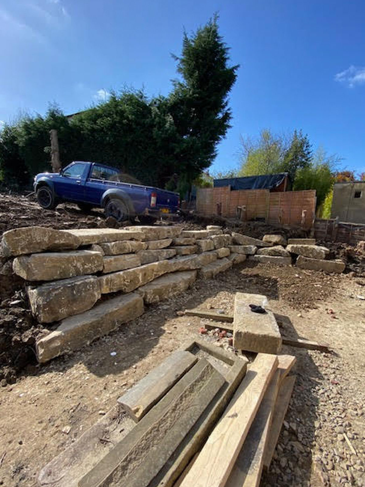 quarry stone retainer wall